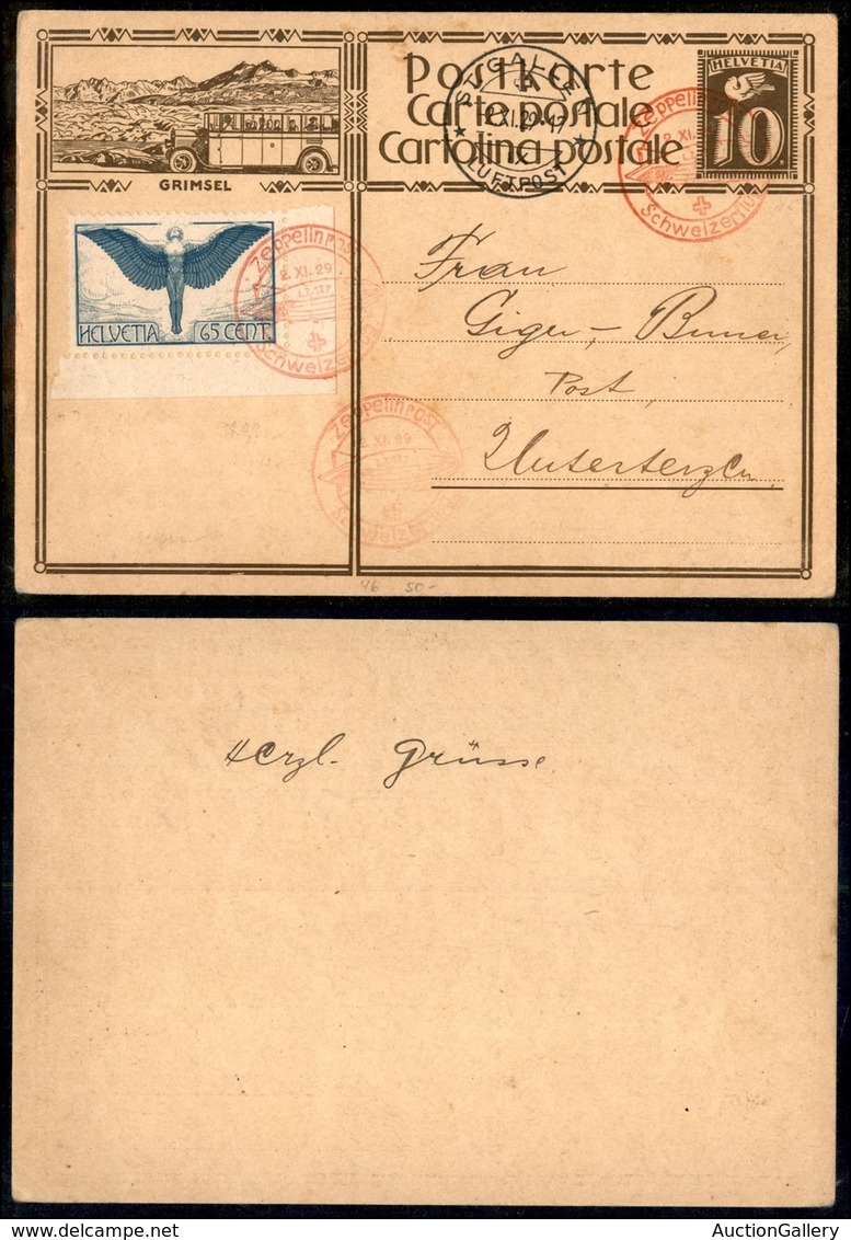 SVIZZERA - Zeppelin Schweizerflug – Intero Postale Da 10 Cent Con Affrancatura Complementare ( A10) – St. Gallen 2.11.29 - Other & Unclassified