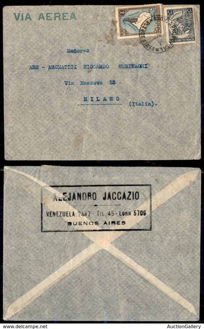 ARGENTINA - 1937 - Aerogramma Da Buenos Aires A Milano - Altri & Non Classificati