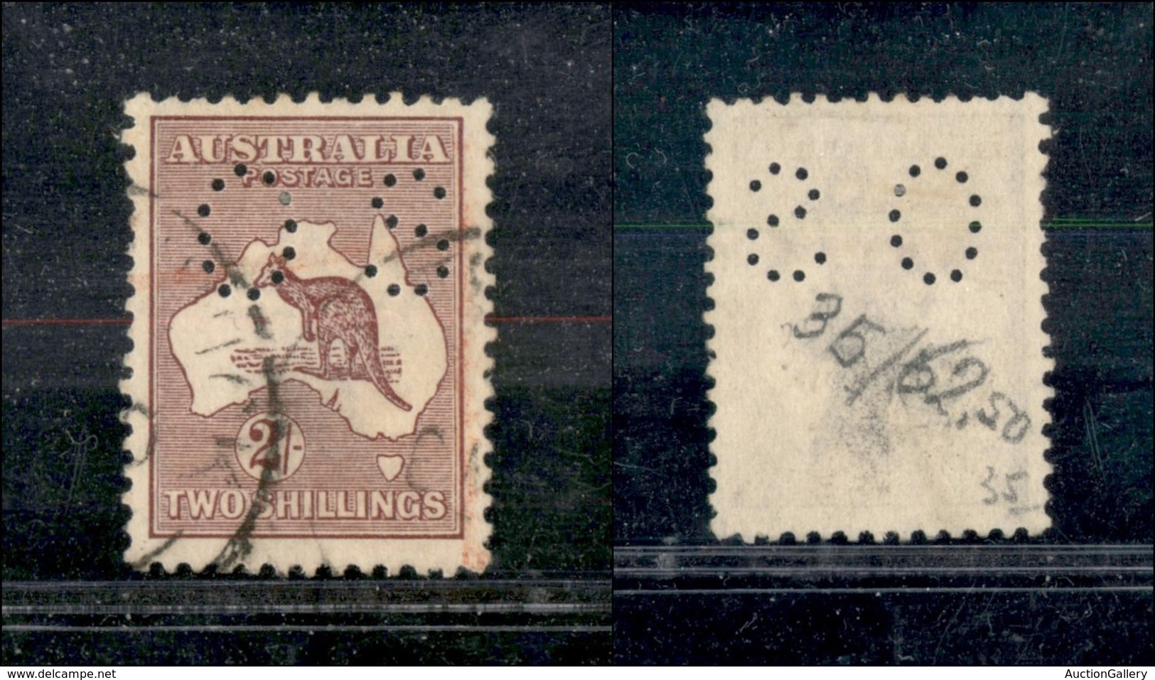 AUSTRALIA - 1913/1914 - 2 Shilling Servizio (28) - Perforato O.S. - Usato - Altri & Non Classificati