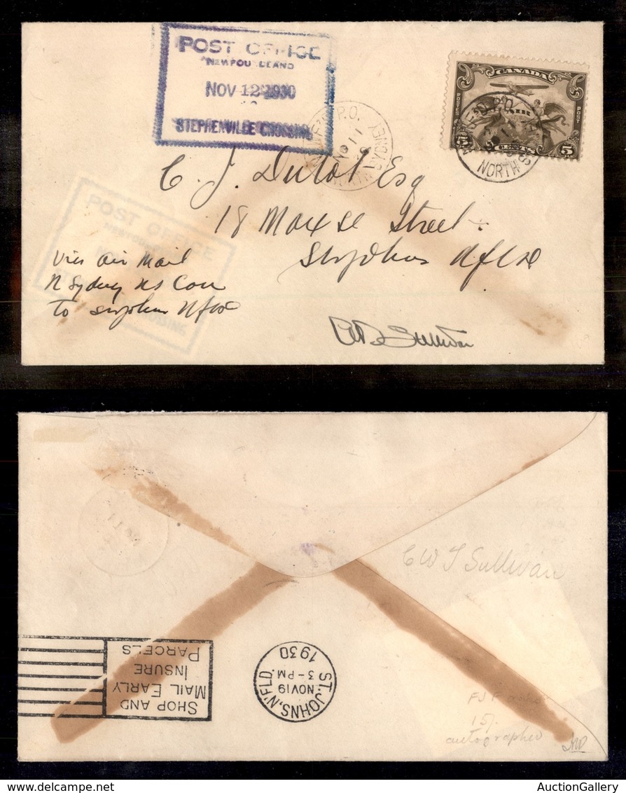 CANADA - 1930 – Post Office Newfoundland Stephenville Crossing – Busta Per St. Johns - Autres & Non Classés