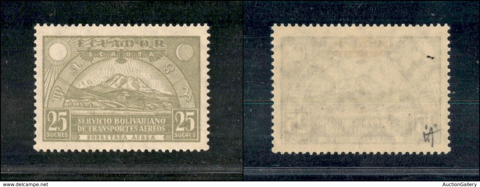 ECUADOR - 1929 – 25 S. Oliva P. Aerea (16) – Gomma Originale - Other & Unclassified