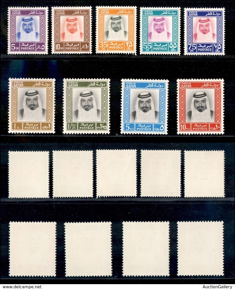 QATAR - 1972 - Sceicco Khalifa Bin Hamad Al Thani (489/497) - Serie Completa Di 9 Valori - Gomma Integra (100) - Altri & Non Classificati