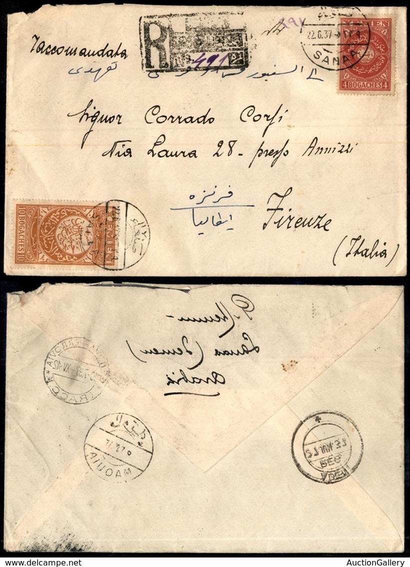 YEMEN - Raccomandata Da Sanaa A Firenze Del 22.6.37 - Other & Unclassified