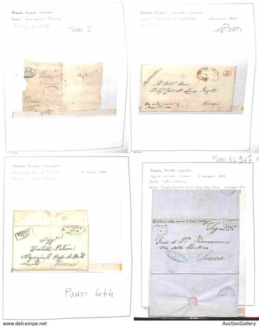 LOTTI E COLLEZIONI - TOSCANA - Strade Ferrate - 1849/1862 - 108 Lettere Con Annulli Del Periodo Montate In 2 Album - Mer - Other & Unclassified
