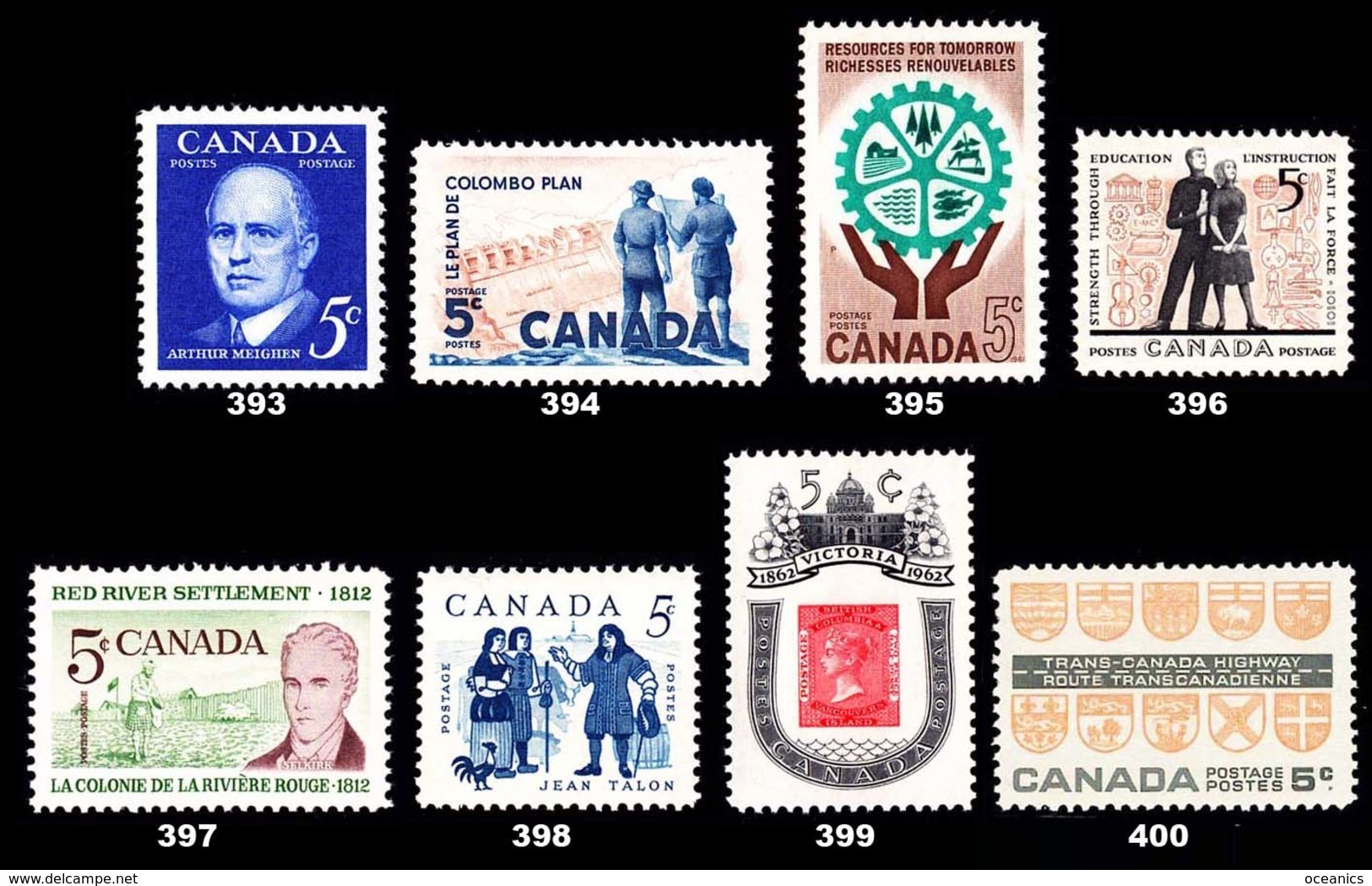 Canada (Scott No. 393-400 - 1961-62 Stamps) [**] - Neufs