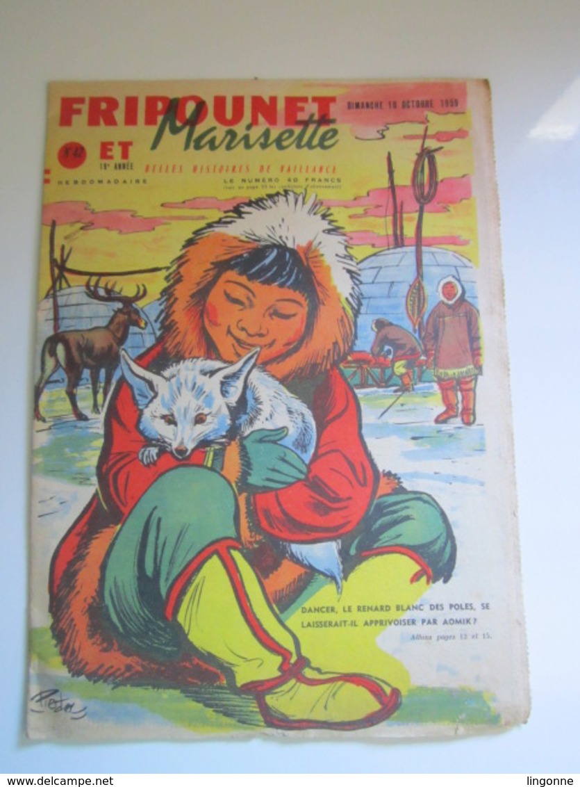 Magazine Hebdomadaire FRIPOUNET ET MARISETTE 1959 - N° 42  (En L'état) - Fripounet