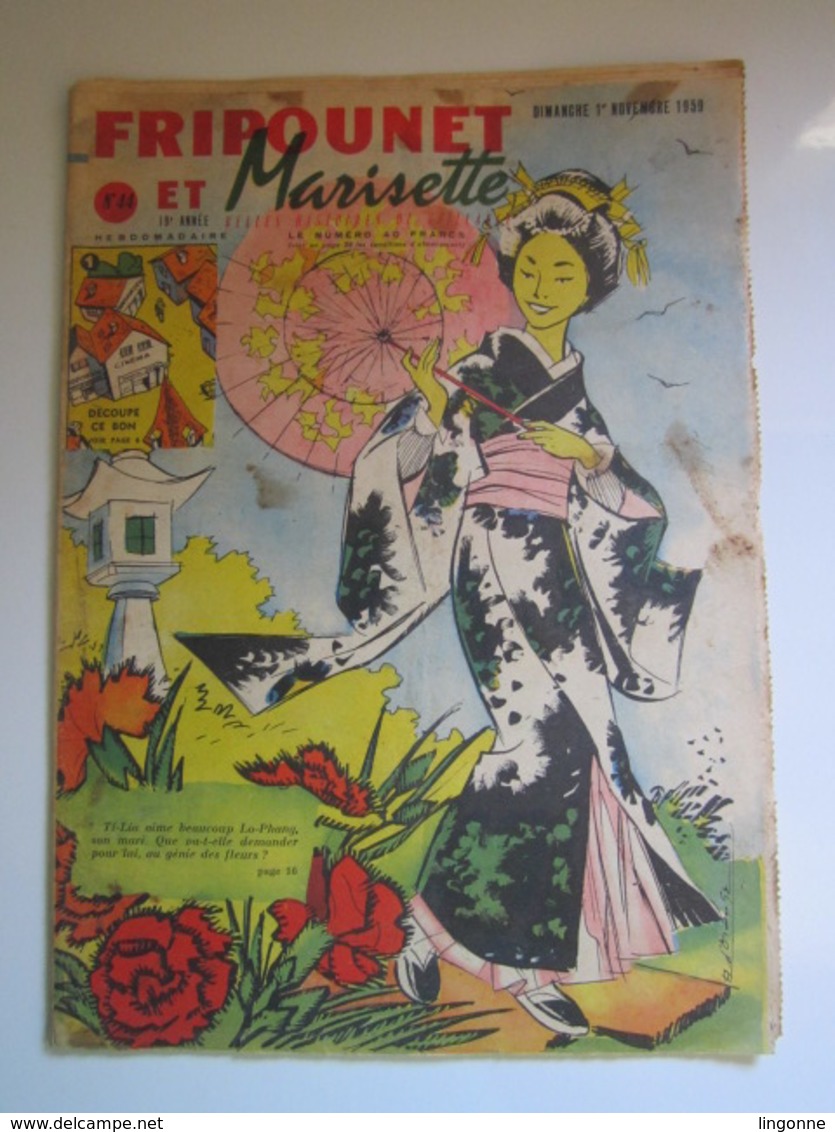 Magazine Hebdomadaire FRIPOUNET ET MARISETTE 1959 - N° 44  (En L'état) - Fripounet
