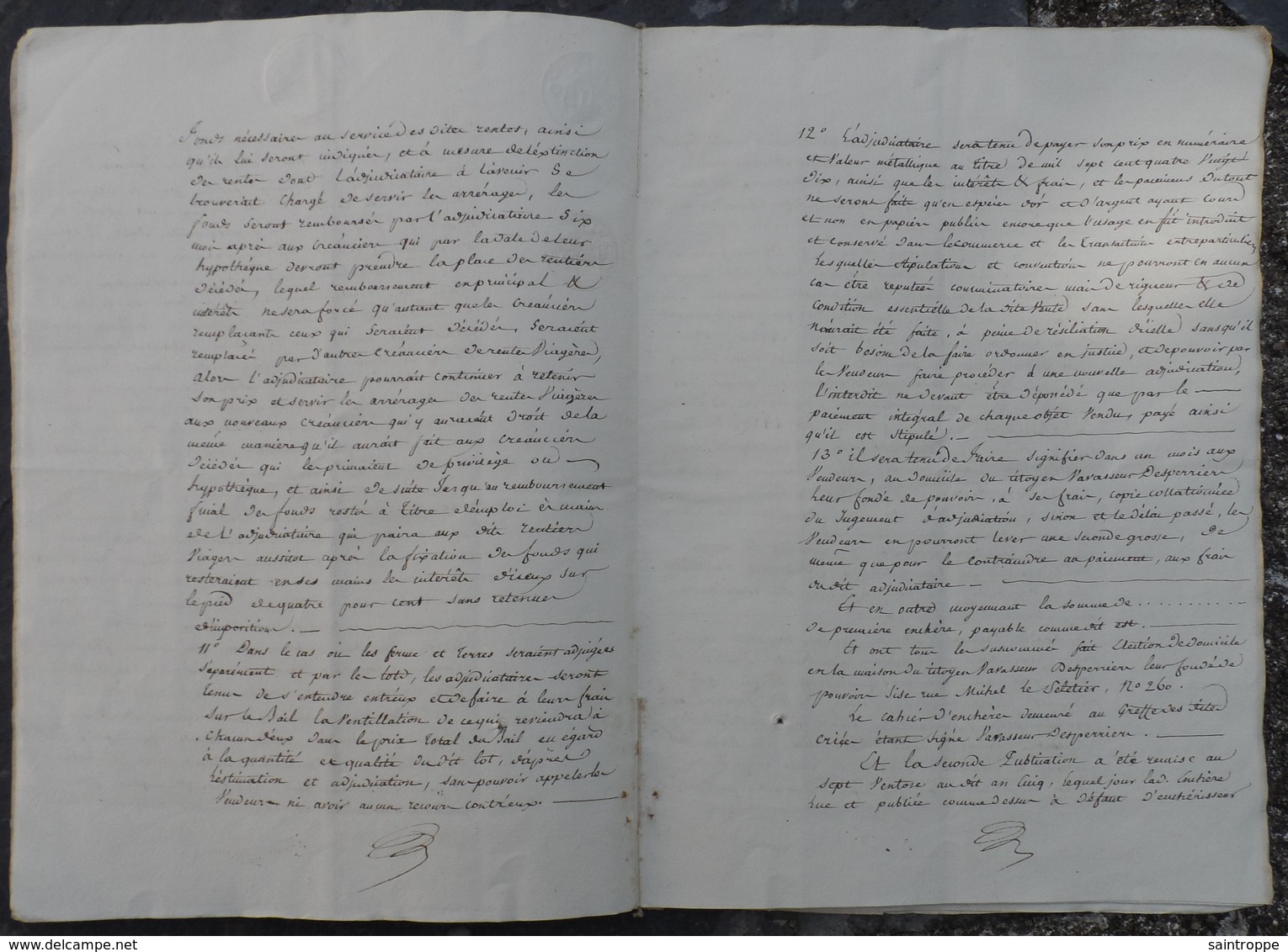 1821.Adjudication terres de Léonard Faudoas à Fontenay-le-Marmion,Varaville Merville,Cabourg,pour le Marquis de Morand.