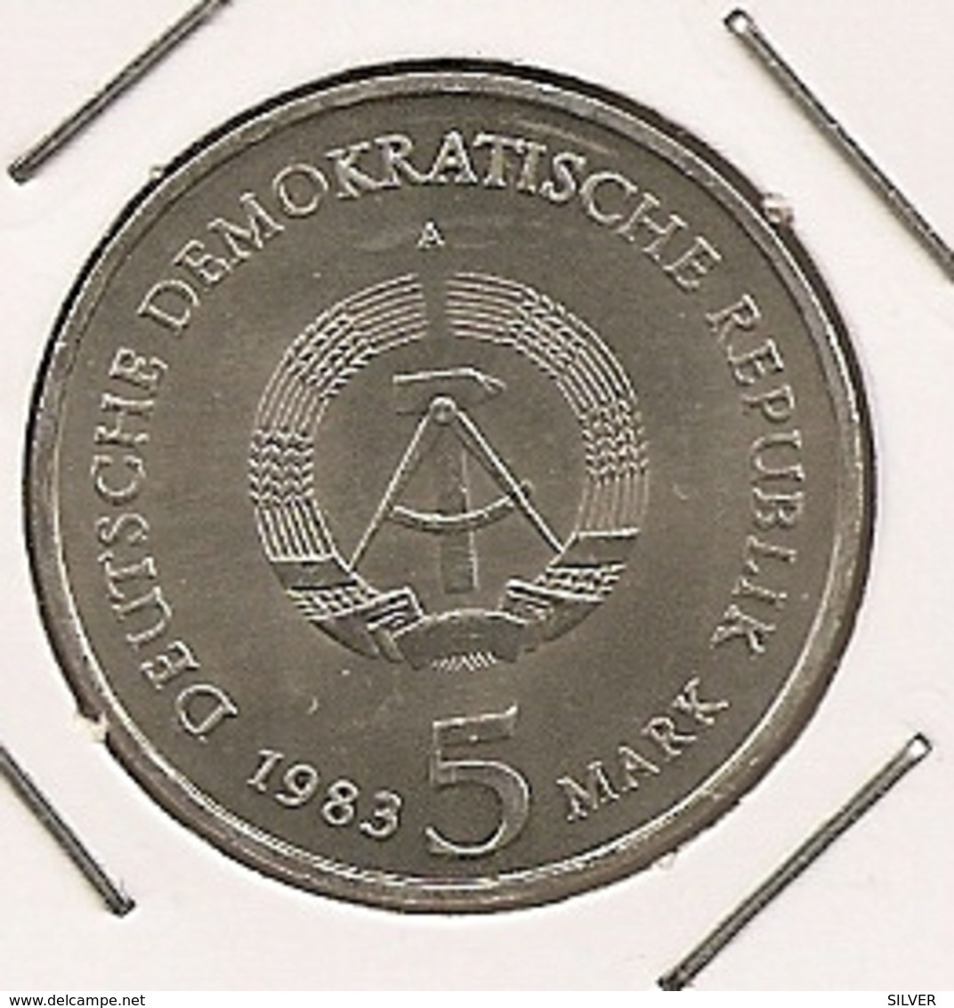 GERMAN ALLEMAGNE ALEMANHA 5 MARK 1983  Martin Luther's Birthplace 135 MTG 245 000 - 5 Marcos