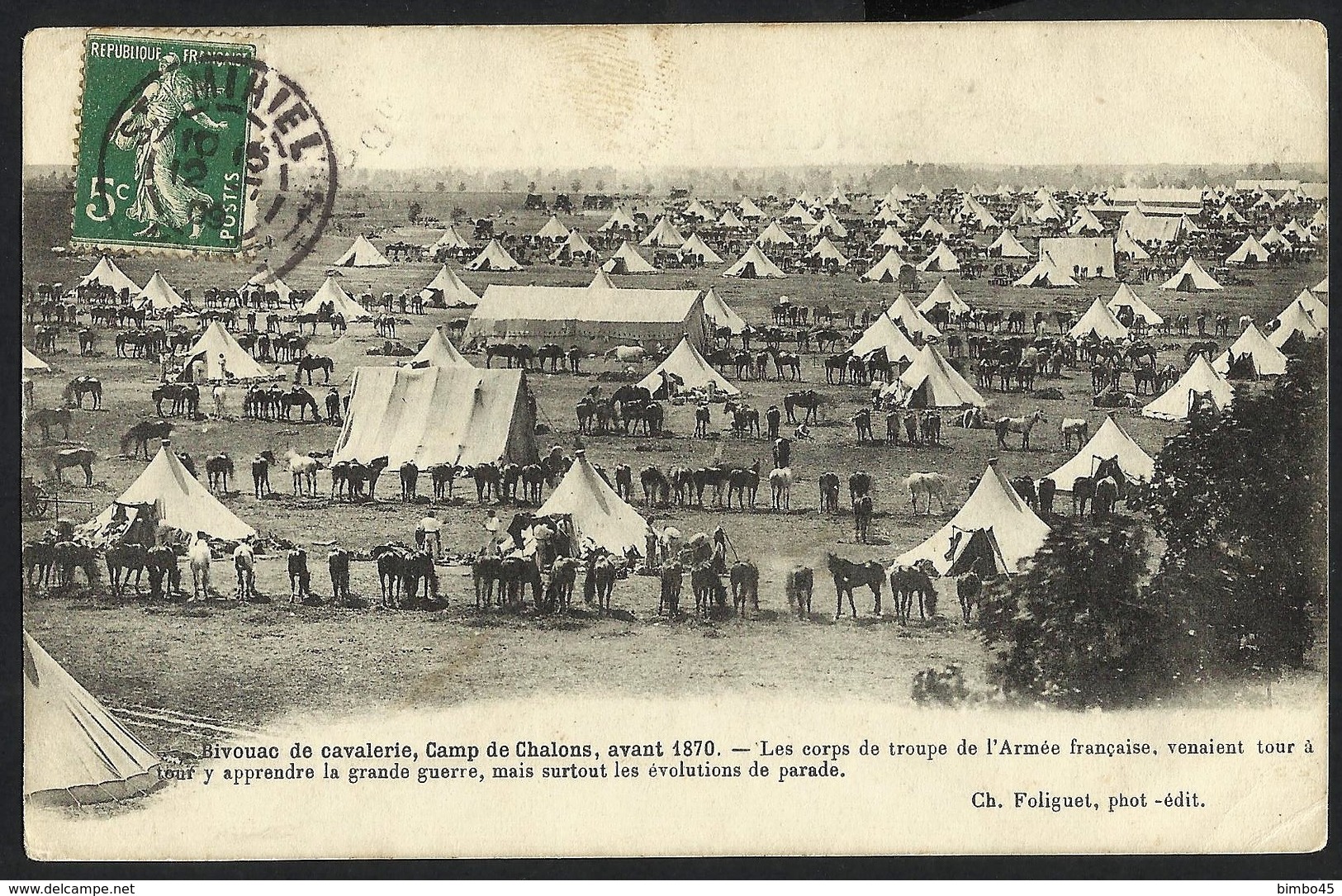 CPA Guerre-BIVUAC DE CAVALERIE,CAMP DE CHALONS ,AVANT 1870 - Manovre