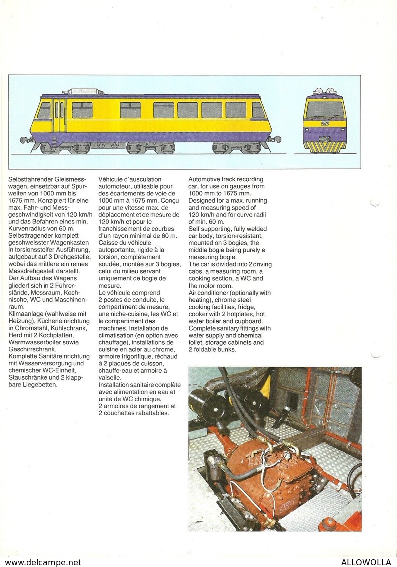 4483 "FFA-GLEISMESSWAGEN M 462-WAGON D'AUSCULATION-TRACK RECORDING" ORIGINALE - Chemin De Fer