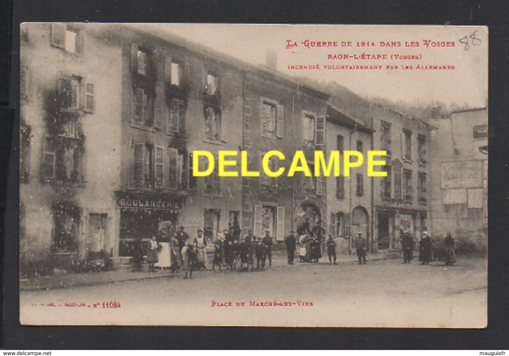 DD / GUERRE 1914-18 / RAON-L' ÉTAPE (VOSGES) / VILLE INCENDIÉE PAR LES ALLEMANDS , PLACE DU MARCHÉ-AUX-VINS / ANIMÉE - Guerre 1914-18