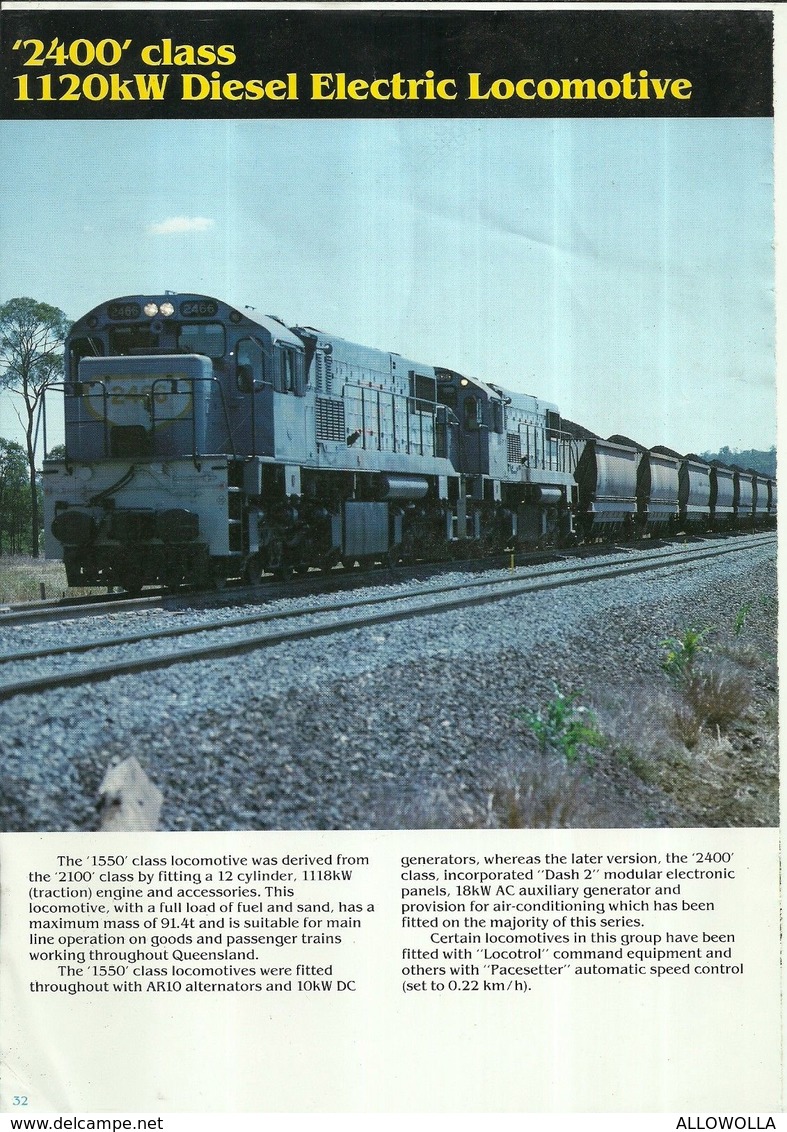 4487 "CLYDE ENGINEERING-2400 CLASS - 1120 KW DIESEL ELECTRIC LOCOMOTIVE" ORIGINALE - Chemin De Fer