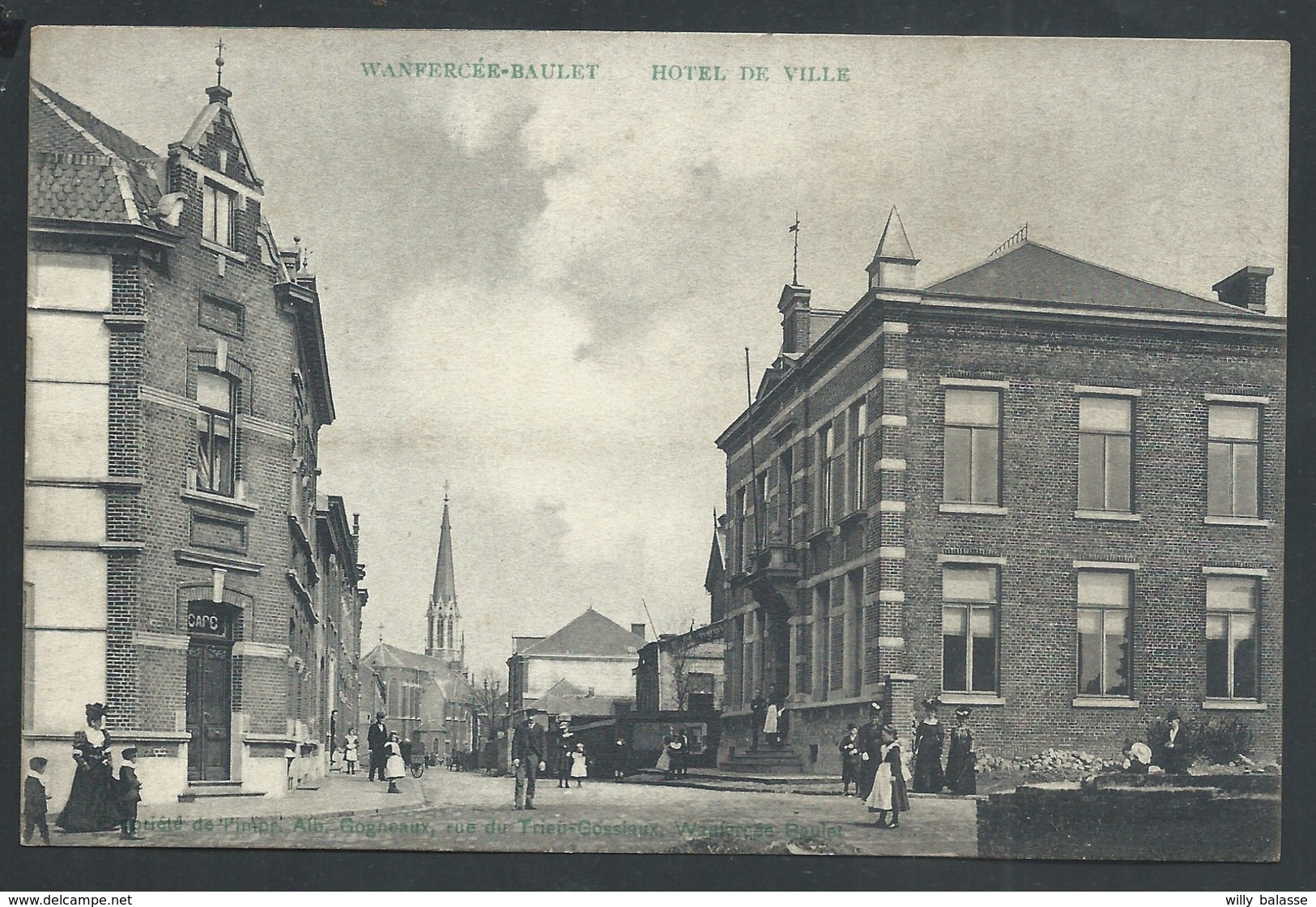 +++ CPA - Fleurus - WANFERCEE BAULET - Hôtel De Ville - Café    // - Fleurus