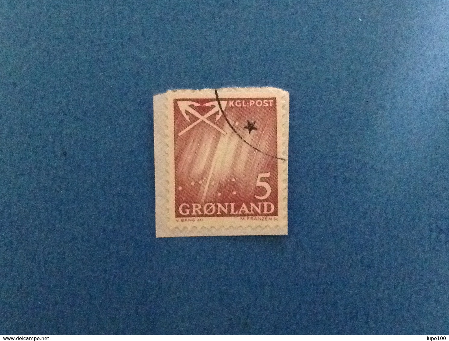 1963 GRONLAND GROENLANDIA 5 FRANCOBOLLO USATO STAMP USED - Usati