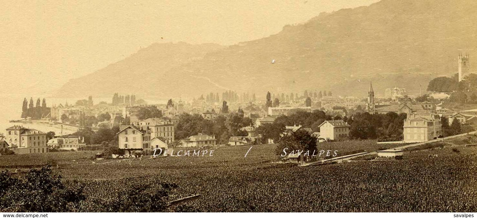 Suisse Léman * Vevey Vue Générale - Photo Albumine 1881 - Voir Scans - Anciennes (Av. 1900)
