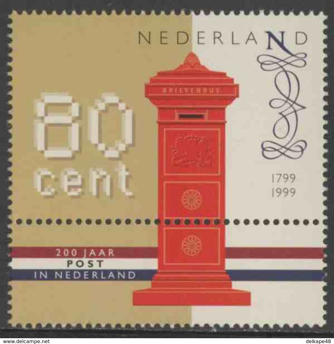 Nederland Netherlands Pays Bas 1999 Mi 1705 ** Pillar Box (1850) / Briefkasten / Staande Brievenbus - Post