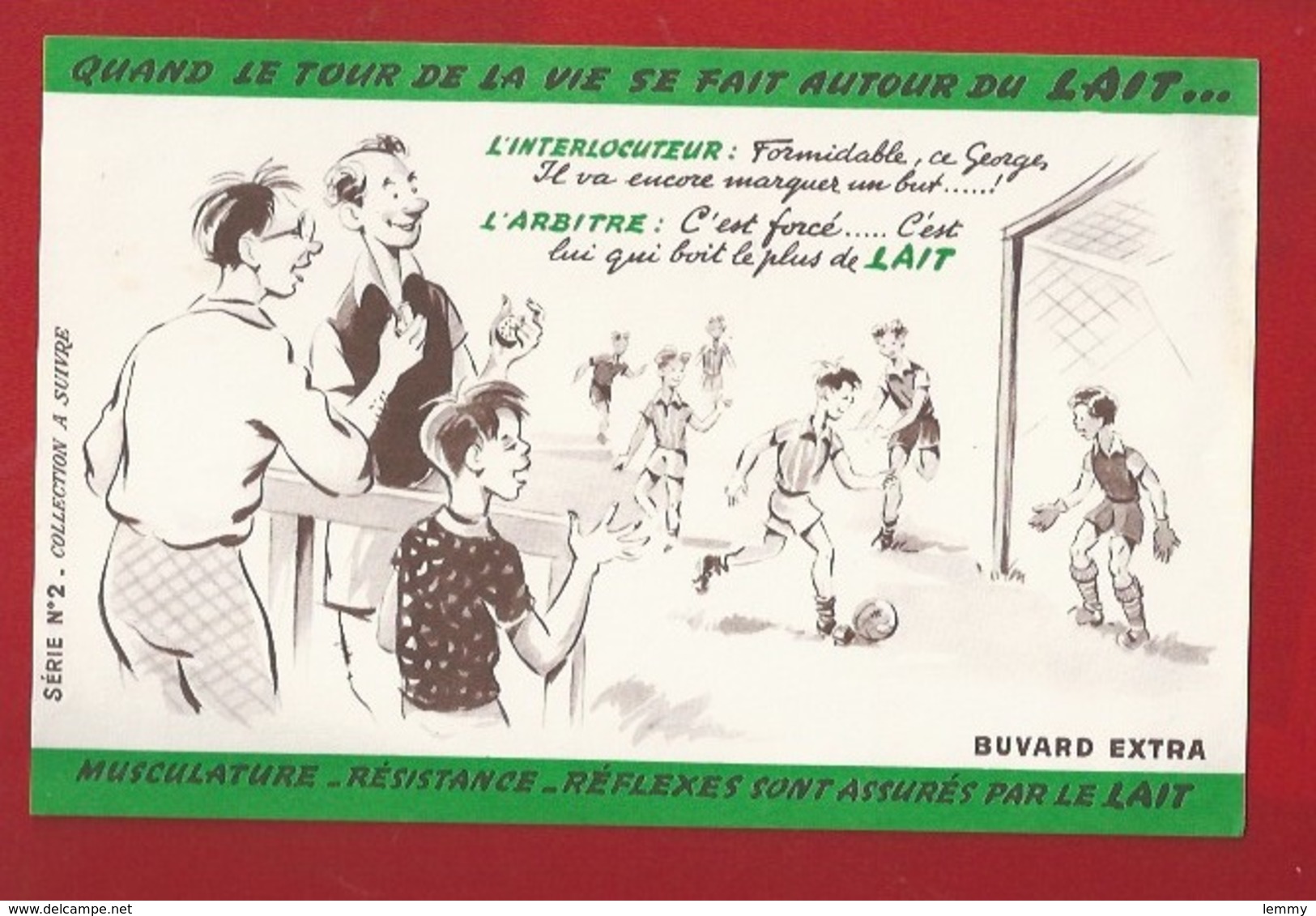 BUVARD - LA VIE SE FAIT AUTOUR DU LAIT - SES BIENFAITS - ILLUSTRATION - SPORTS - LE FOOTBALL - Sports