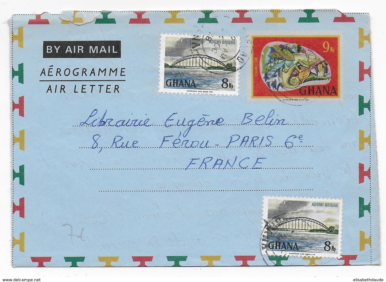 GHANA - 1978 - LETTRE AEROGRAMME ECRITE à LOME (TOGO) => PARIS - Ghana (1957-...)