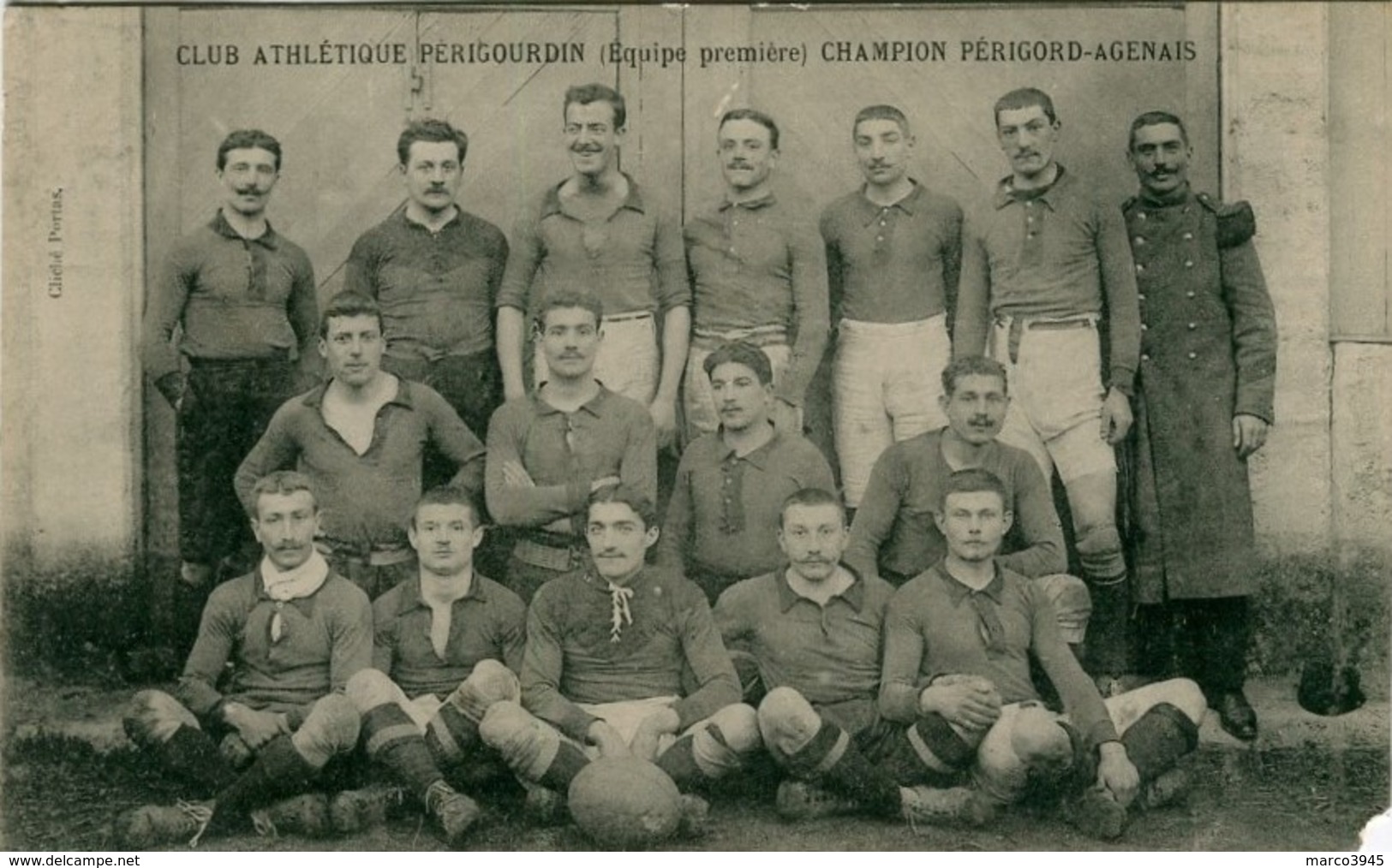 Rugby Cap Club Athlétique Perigourdin Champion Perigord Agenais (1910) Offert Par La Maison Portas Perigueux - Périgueux