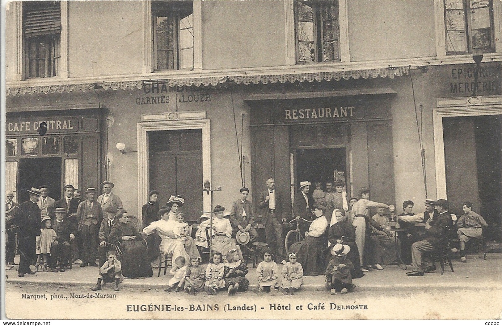 CPA Eugénie-les-Bains Hôtel Et Café Delhoste - Autres & Non Classés