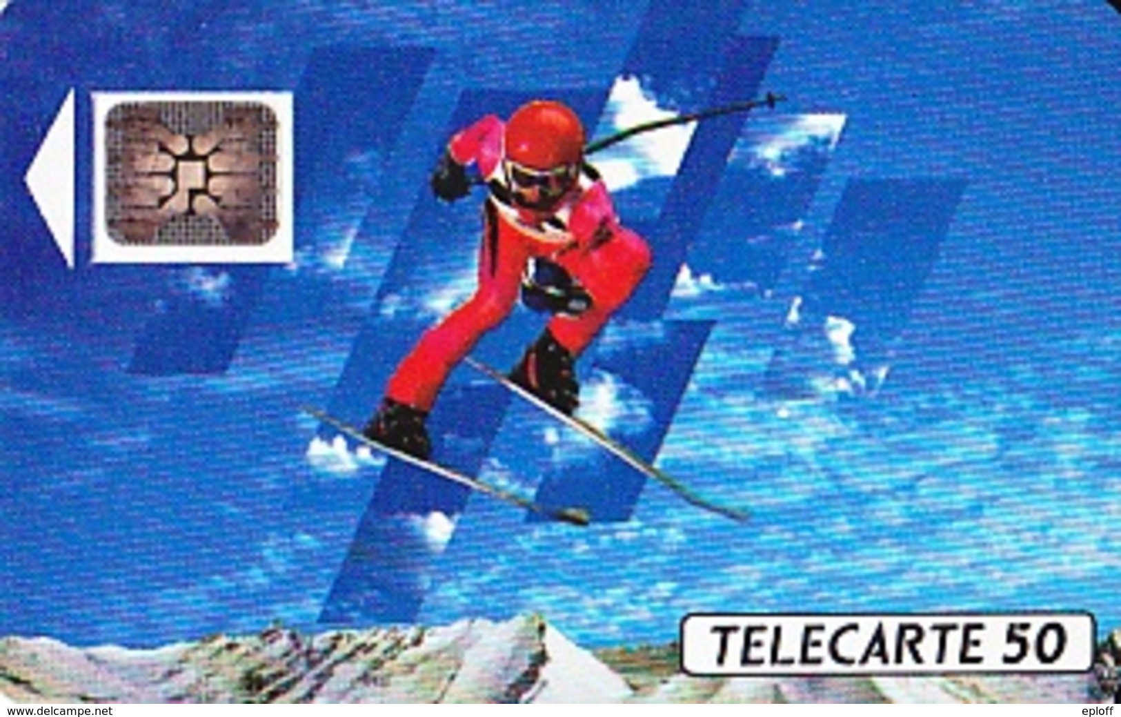 FRANCE  Télécarte   XVIème J.O. D' Hiver Ski Alpin   SC5 De 50 Unités De 12.1990 Tirage 500 000 Ex. - Olympic Games