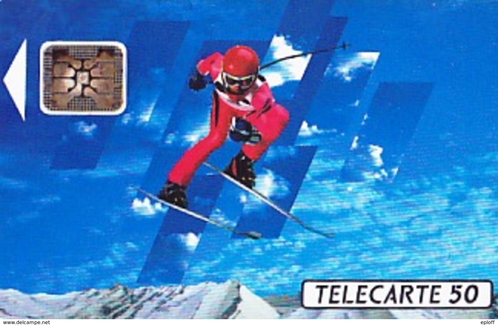 FRANCE  Télécarte   XVIème J.O. D' Hiver Ski Alpin   SC5 De 50 Unités De 04.1991 Tirage 4k Ex. - Olympische Spelen