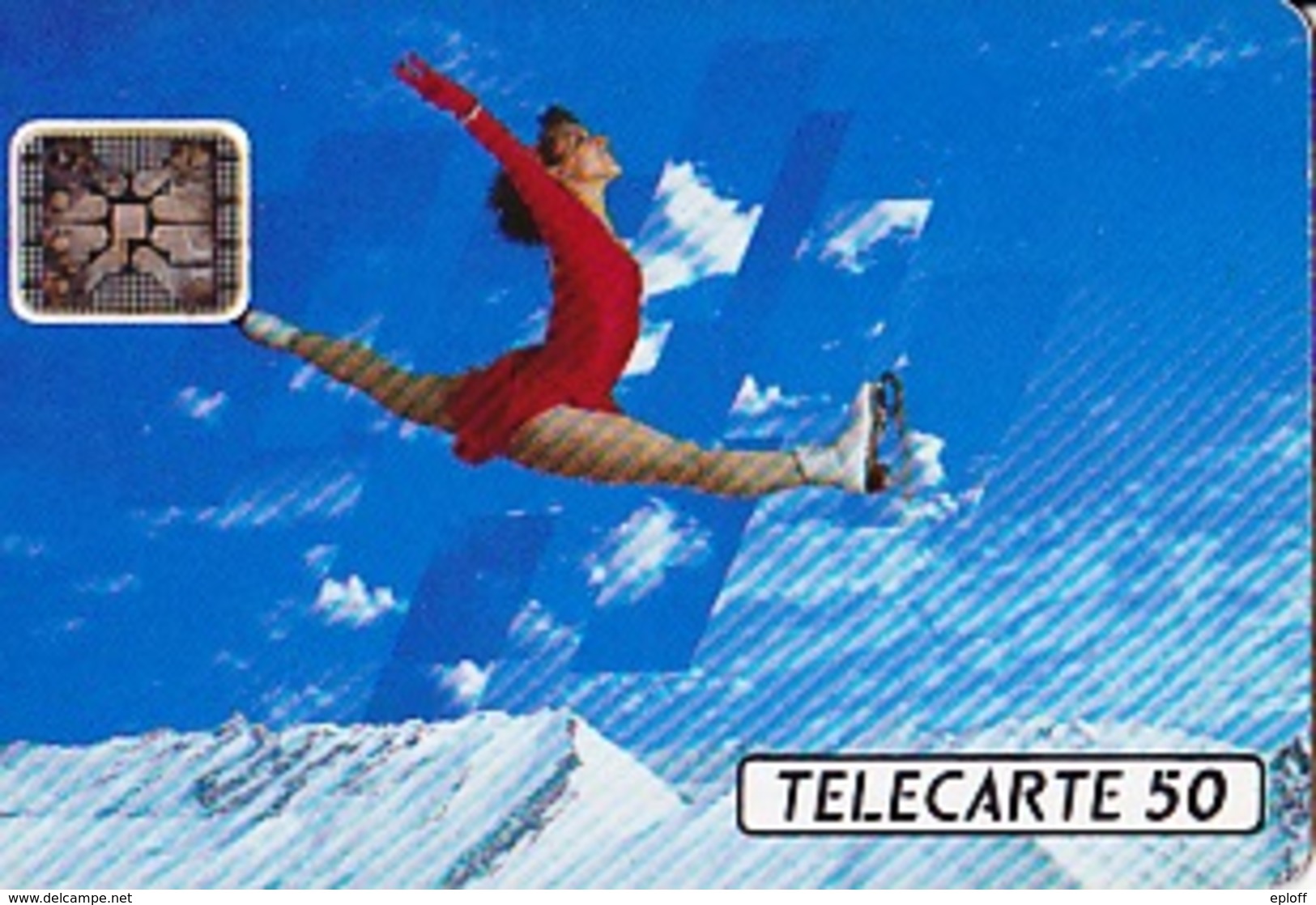 FRANCE  Télécarte   XVIème J.O. D' Hiver   Patinage    SC4 De 50 Unités De 06.1991 Tirage 4k Ex. - Jeux Olympiques