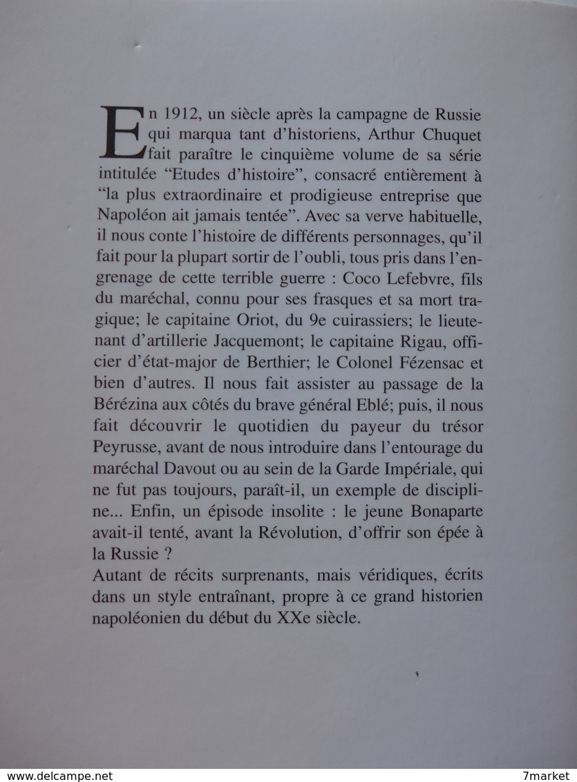 Arthur Chuquet - Avec La Grande Armée En Russie 1812 /  2004 - éd. à La Librairie Des Deux Empires - History