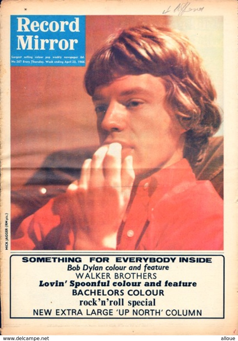 RECORD MIRROR - N° 267 04/1966 MICK JAGGER-WALKER BROTHERS-BOB DYLAN-GENE VINCENT-JOHNNY HALLYDAY & SYLVIE VARTAN - Autres & Non Classés