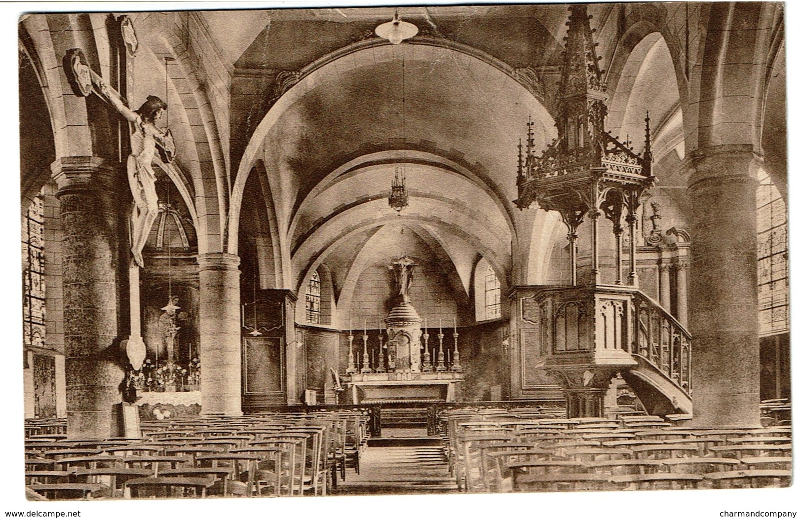 Mont Sur Marchienne - Intérieur De L'Eglise - Circulée - Edit. Libr. Léon Vanderus-Dethier - 2 Scans - Charleroi