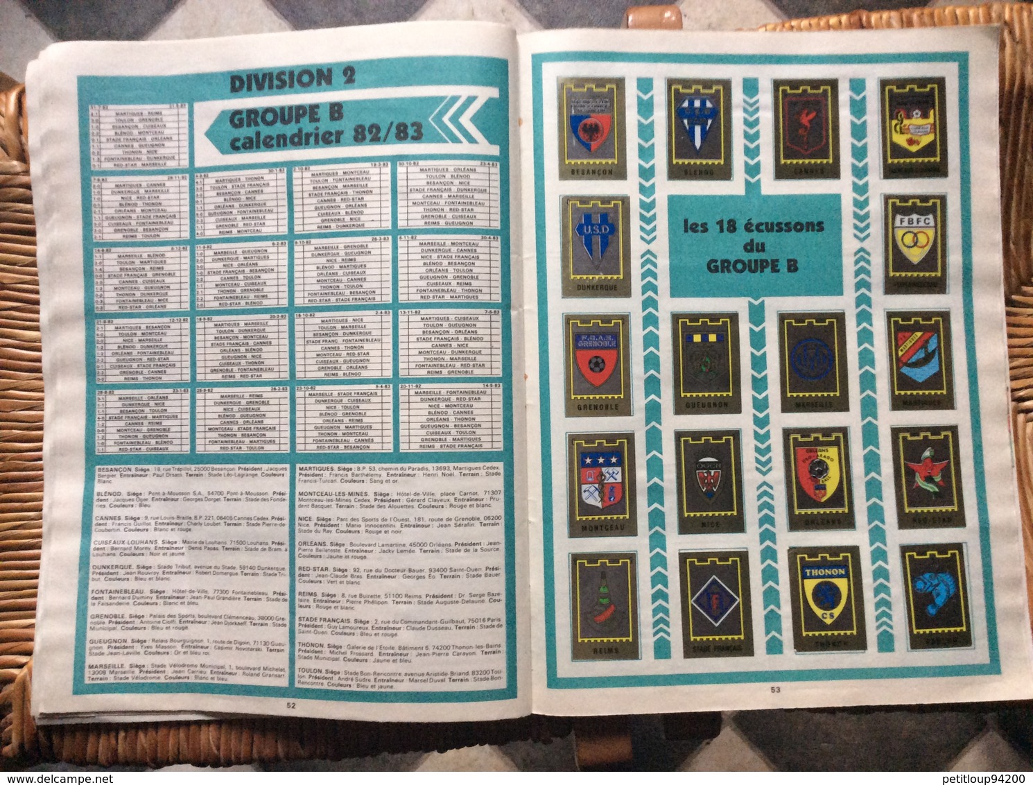 ALBUM PANINI FOOTBALL 83  Division 1 Division 2