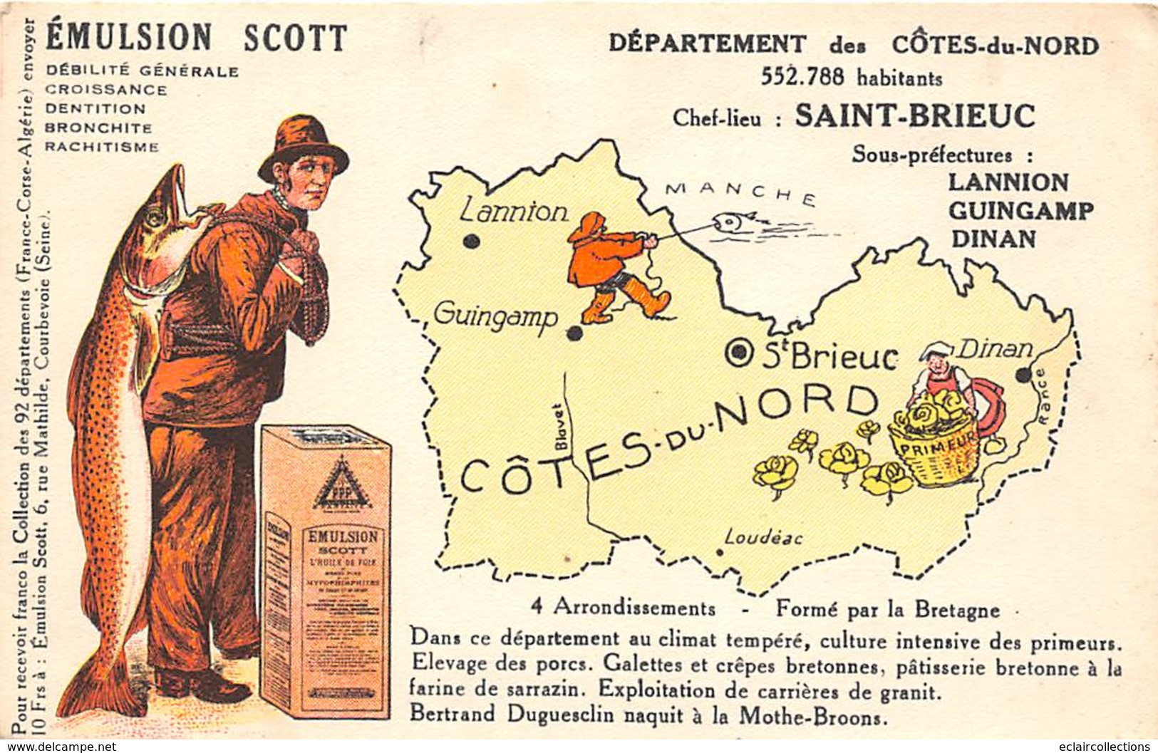 Non Classé.Divers :    22          Emulsion Scott.   Carte Du Département       (voir Scan) - Sonstige & Ohne Zuordnung