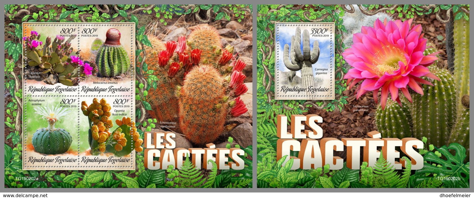 TOGO 2019 MNH Cactus Kakteen M/S+S/S - OFFICIAL ISSUE - DH1926 - Cactusses