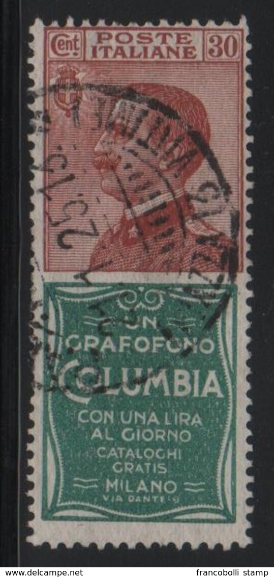 1924-25 Francobolli Regno Pubblicitari 30 C. Columbia - Pubblicitari