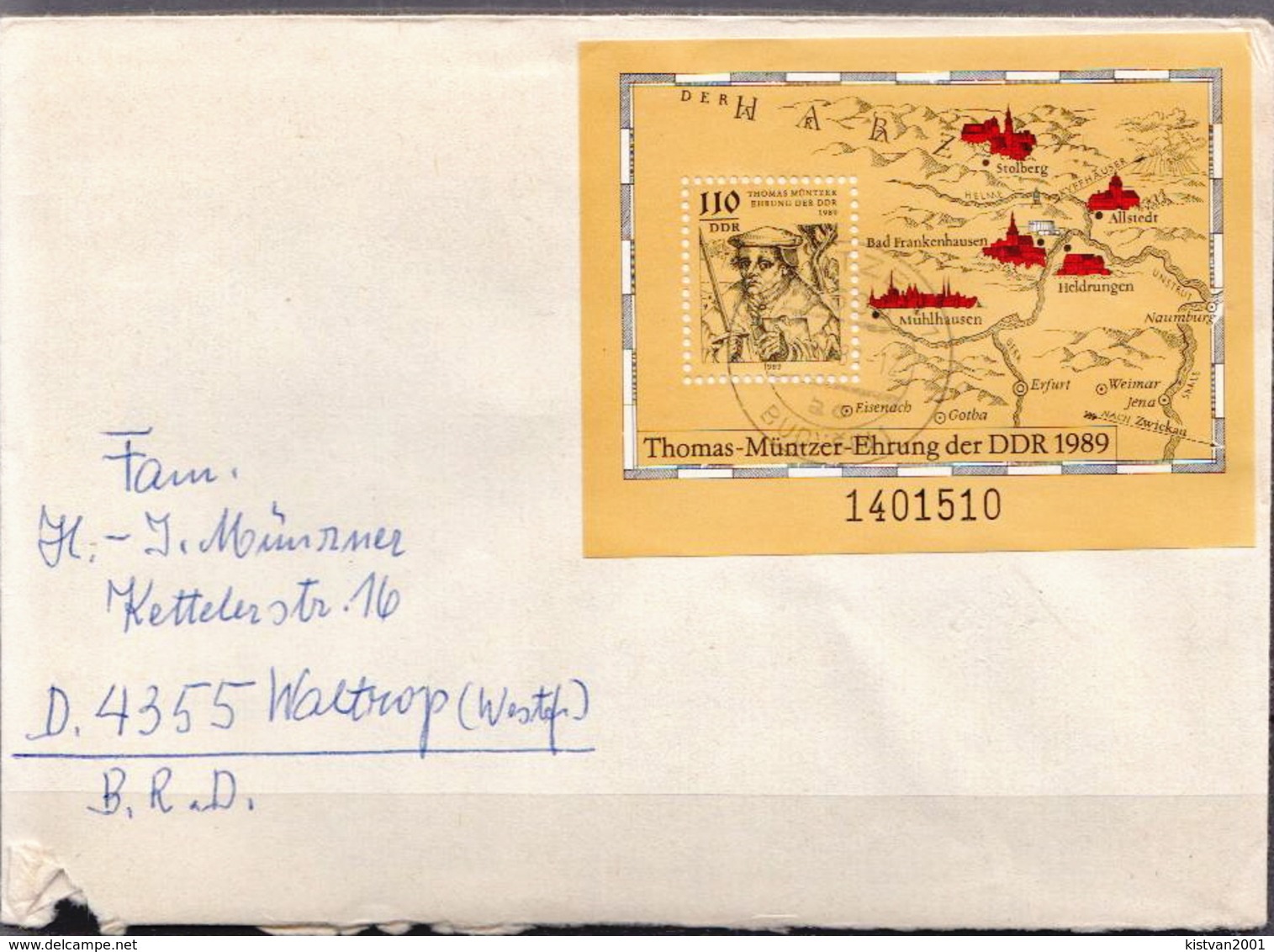 Postal History: Germany / DDR Cover With SS - Cristianesimo