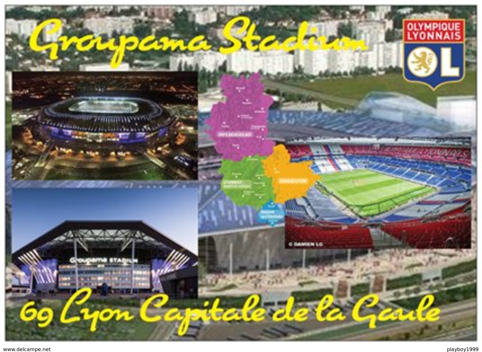 Stade De Football - Stade Groupama Stadium - LYON - Carte Géo Du Rhône - Capitale De La Gaule - Cpm - Vierge - - Soccer