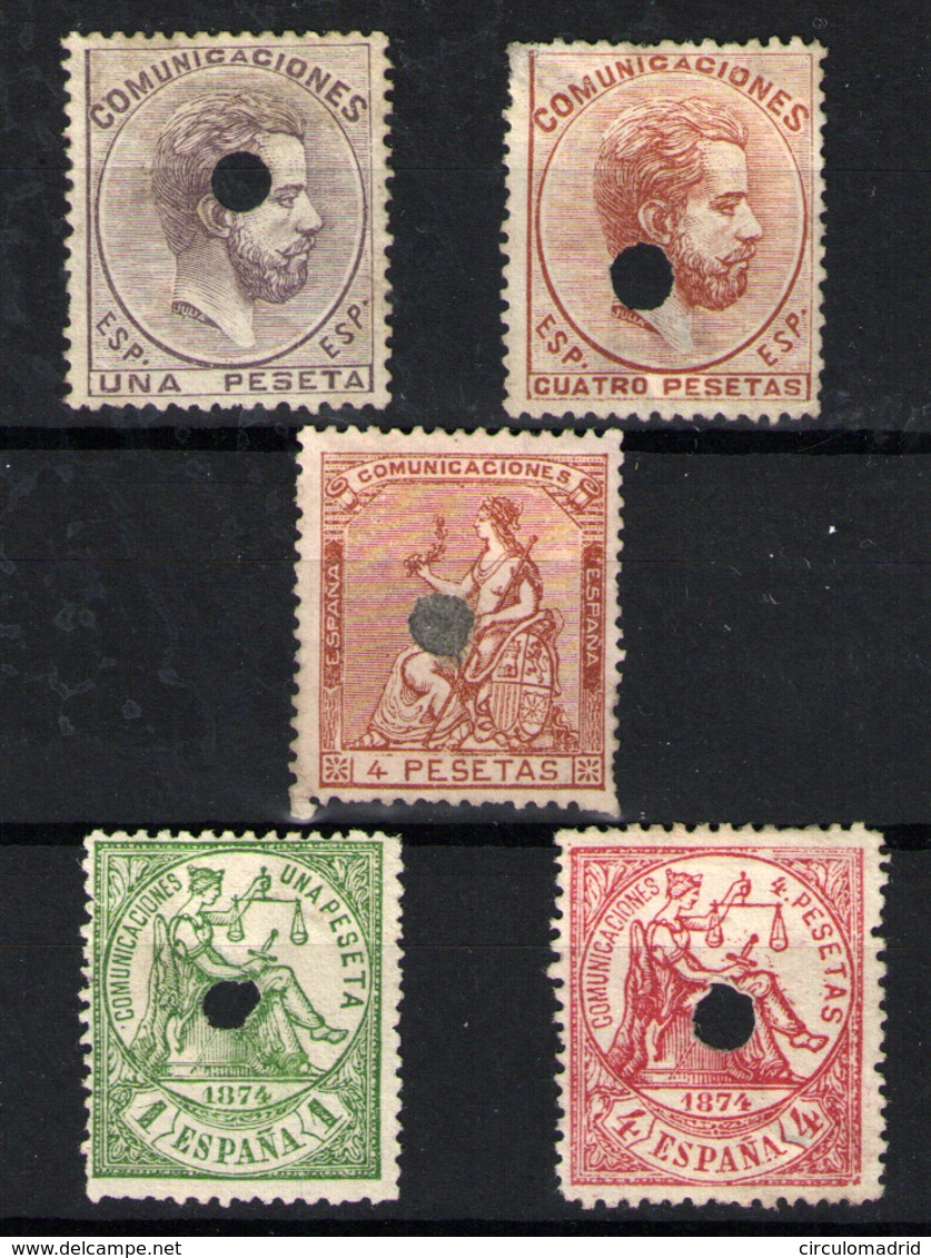 España  Nº 150T, 151T, 127T/28T, 139T. Año 1872/4 - Used Stamps