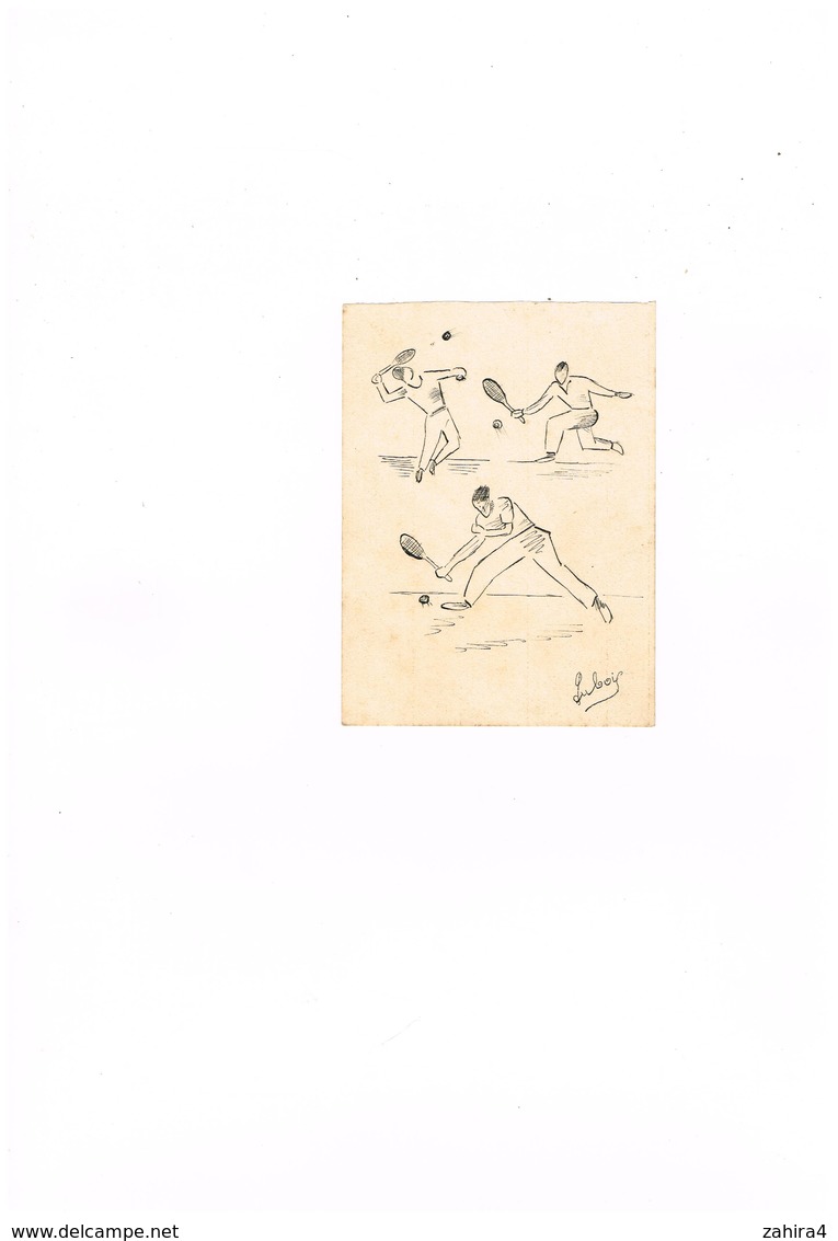 Art  - Dessin De Lubois ? Fubois ? Gubois ? -  Sport - Tennis - Encre De Chine - Non Classés