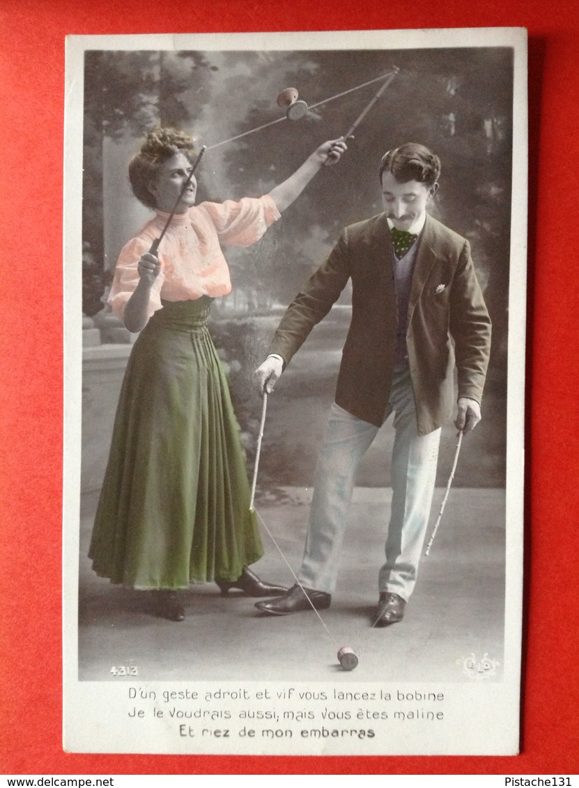 1908 - SPELEN MET DIABOLO - KOPPEL SPEELT DIABOLO - Jeux Et Jouets