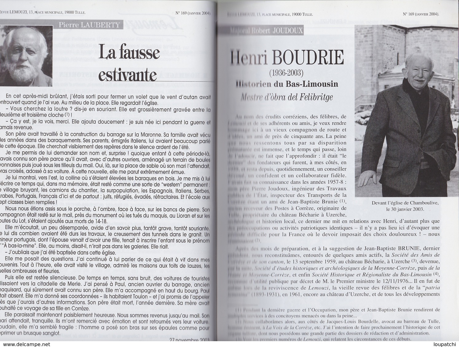 LEMOUZI N°169 2004 CORREZE COLLONGES LA ROUGE HENRI BOUDRIE HISTOIRE DE TULLE TRAVASSAC ... - Tourisme & Régions