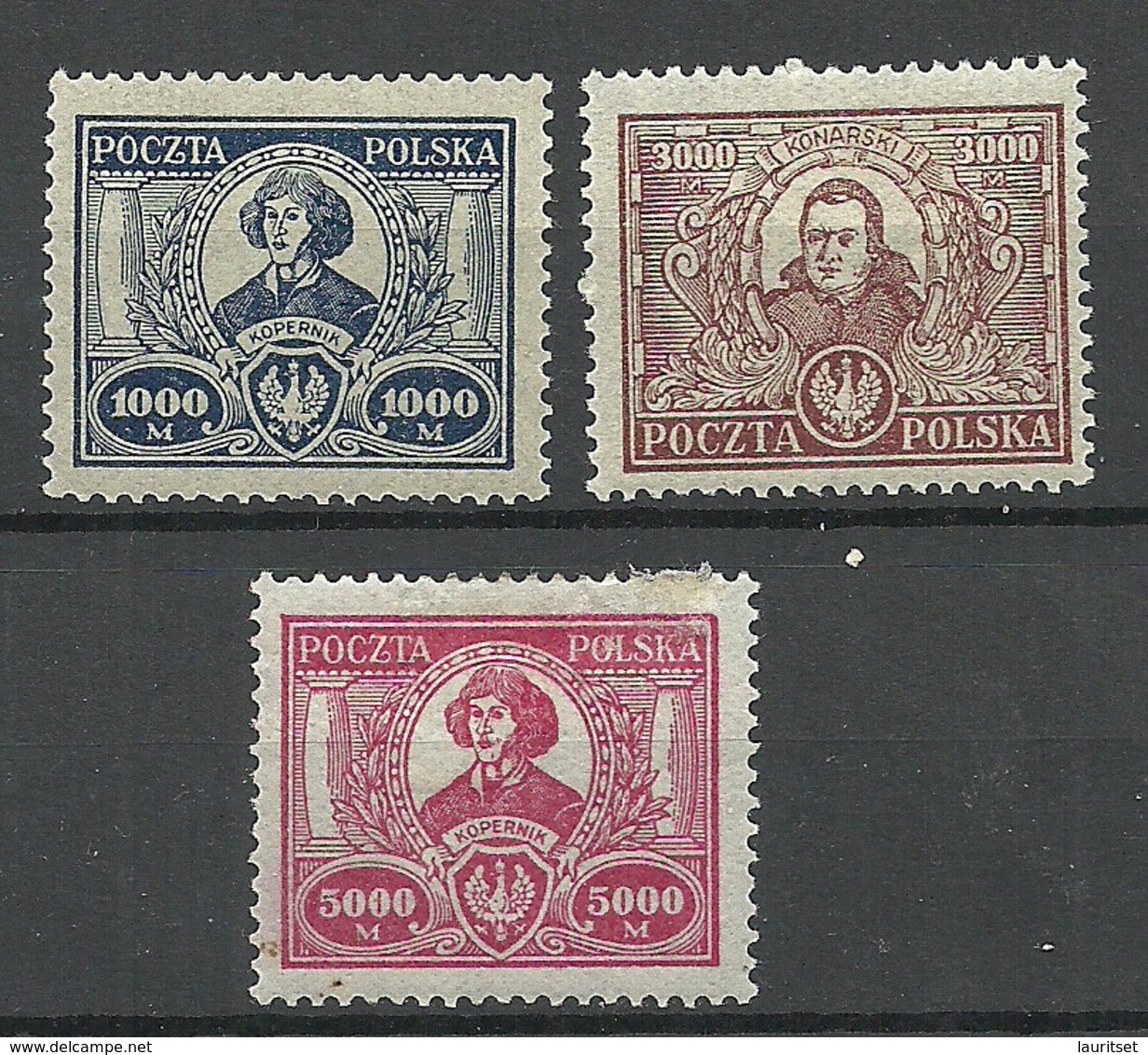 POLEN Poland 1923 Michel 182 - 184 Nikolaus Kopernikus Copernik * - Unused Stamps