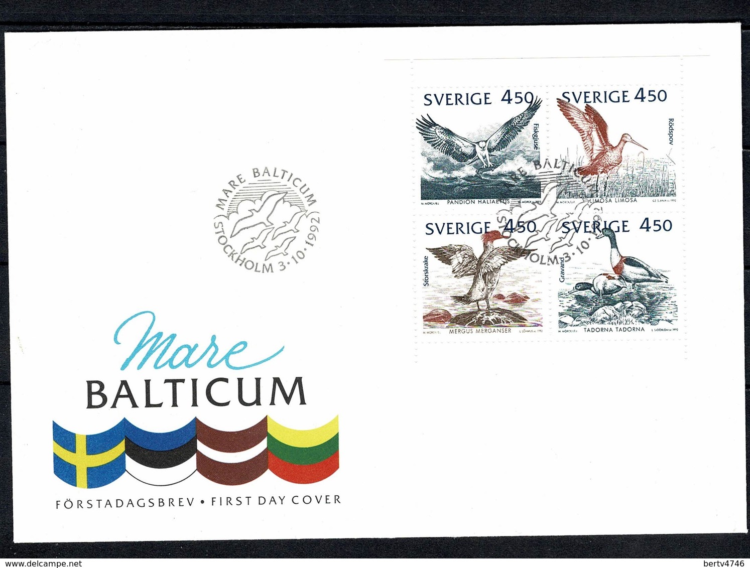 Sverige 1992 FDC Yv. 1724/27 - FDC