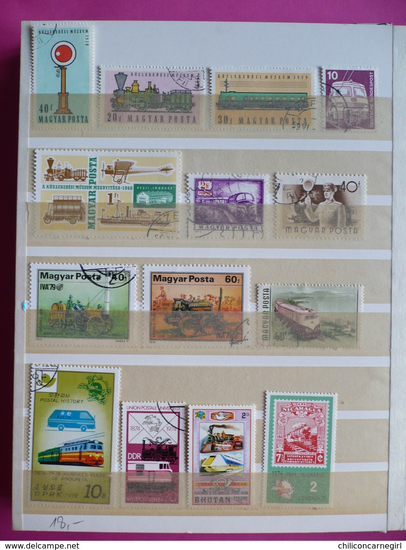 Album Bloc Timbres - Trains - Locomotives - S. TOME E PRINCIPE - CUBA - DPR KOREA - BENIN - LIBERIA - GUYANA