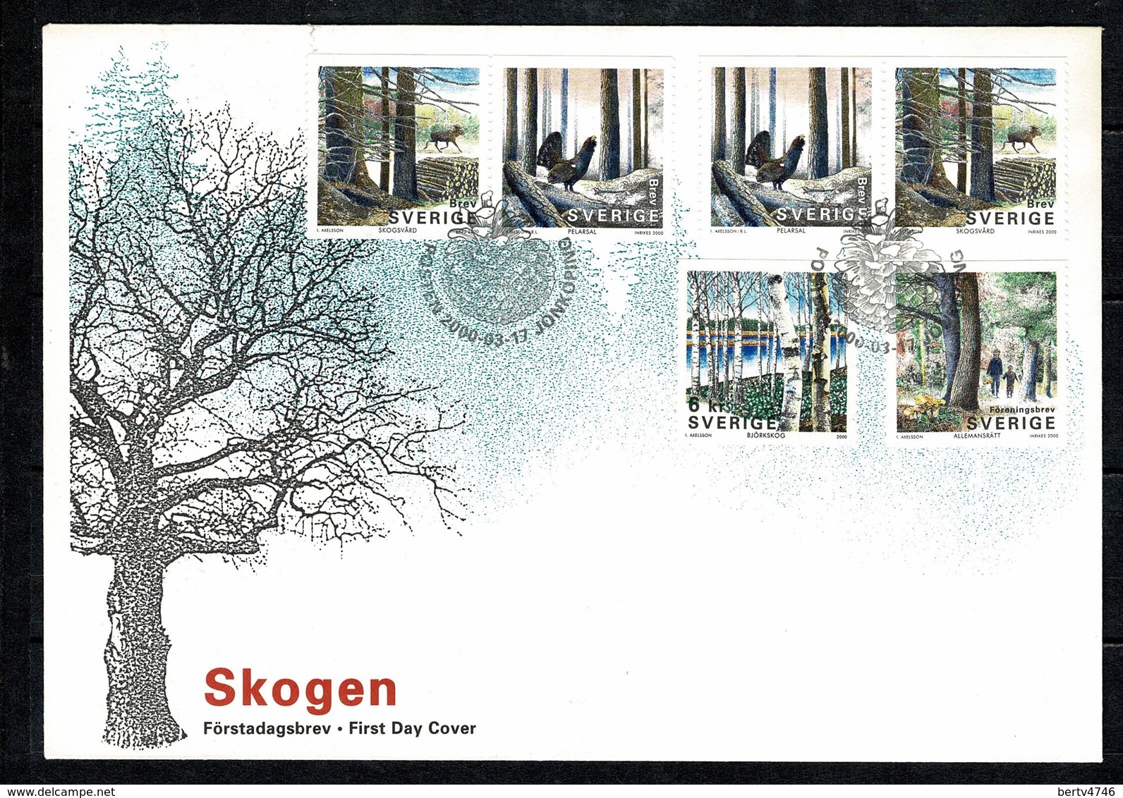 Sverige 2000 FDC Yv. 2154/57 - FDC