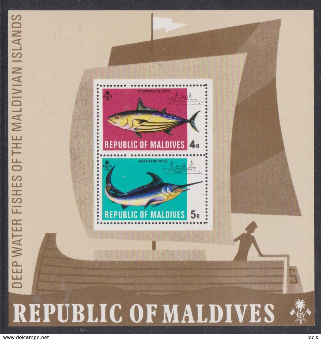 Maldives S/S 1973 MNH** - Fishes