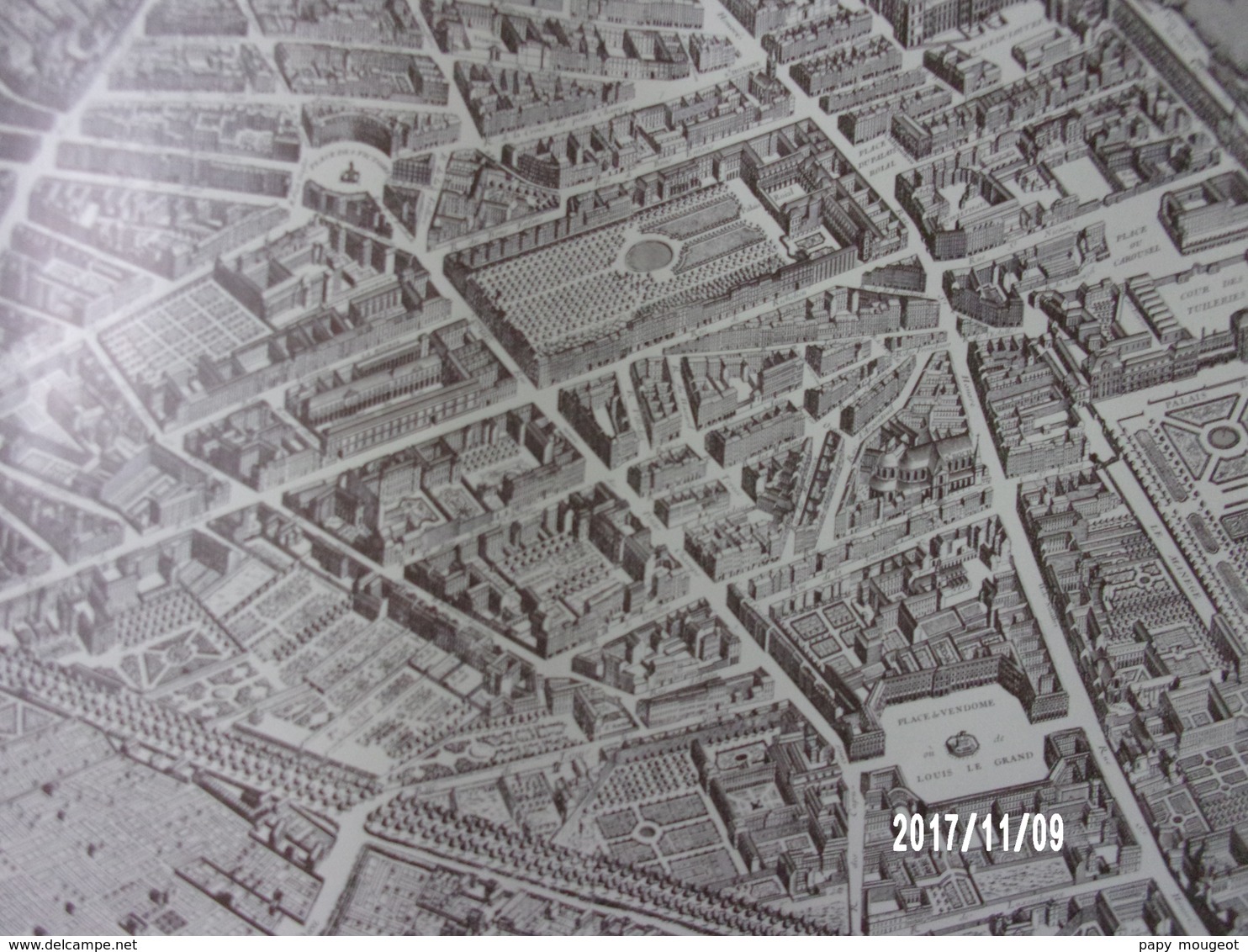 Plan De Paris à Vol D'oiseau Dit De Turgot 1739 - Topographical Maps