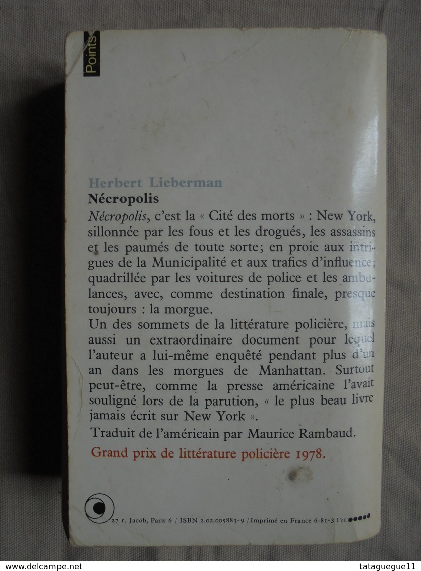 Vintage - Livre Nécropolis Par Herbert Lieberman Ed. Du Seuil 1977 - Autres & Non Classés