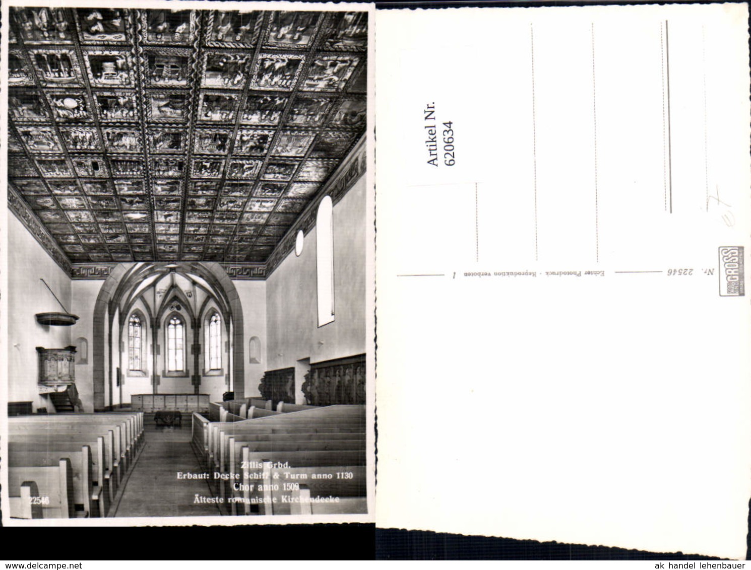 620634,Foto Ak Zillis-Reischen Zillis Kirche Innenansicht M. Decke U. Schiff - Zillis-Reischen