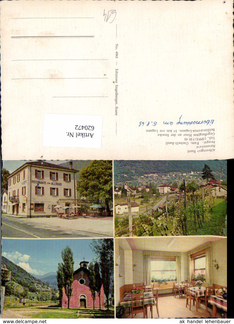 620472,Mehrbild Ak Lugano Albergo Banfi Bironico Bellinzona-Lugano - Lugano